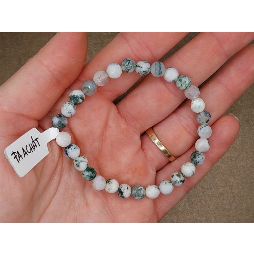 Fa achát karkötő fazettált 6 mm