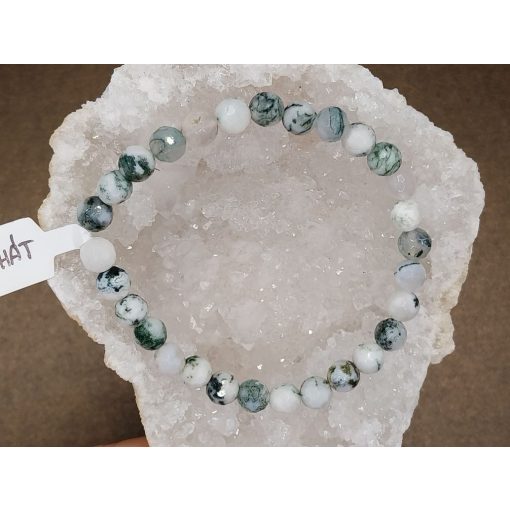 Fa achát karkötő fazettált 6 mm