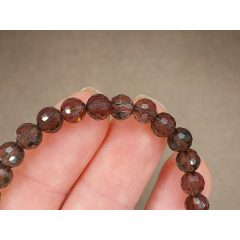 Füstkvarc karkötő fazettált 6 mm