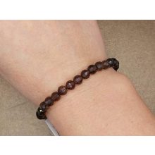 Füstkvarc karkötő fazettált 6 mm