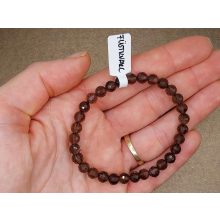 Füstkvarc karkötő fazettált 6 mm