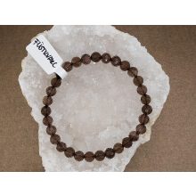 Füstkvarc karkötő fazettált 6 mm