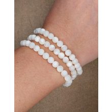 Fehér gyögyház karkötő 6 mm