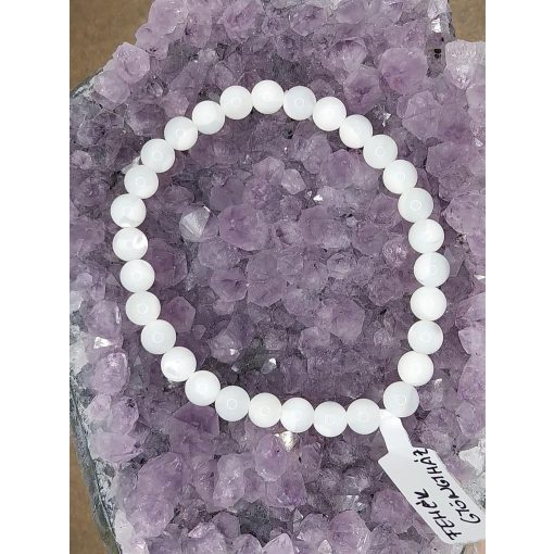 Fehér gyögyház karkötő 6 mm