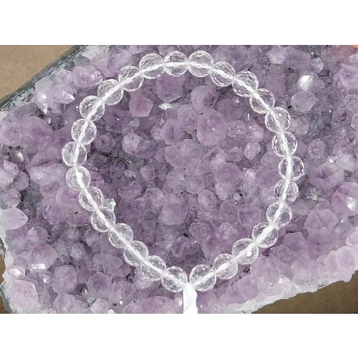 Hegyikristály karkötő fazettált 6 mm