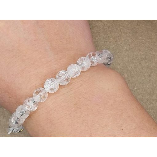 Hegyikristály karkötő roppantott 6 mm