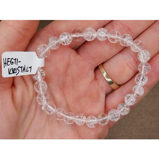 Hegyikristály karkötő roppantott 6 mm