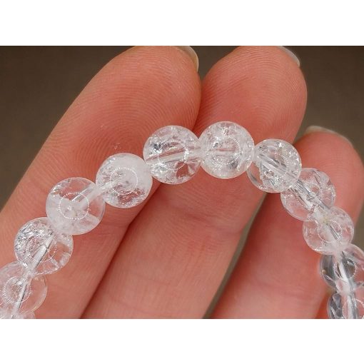 Hegyikristály karkötő roppantott 6 mm