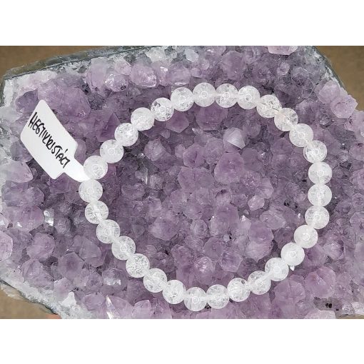 Hegyikristály karkötő roppantott 6 mm