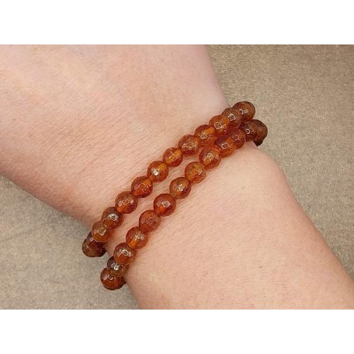 Hesszonit karkötő fazettált 6 mm