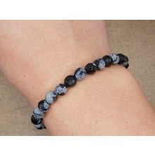 Hópehely obszidián karkötő fazettált 6 mm