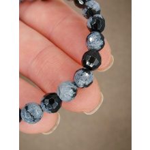 Hópehely obszidián karkötő fazettált 6 mm