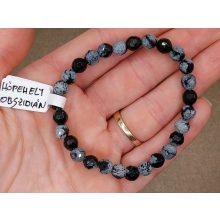 Hópehely obszidián karkötő fazettált 6 mm