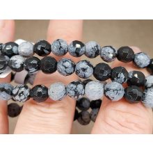 Hópehely obszidián karkötő fazettált 6 mm