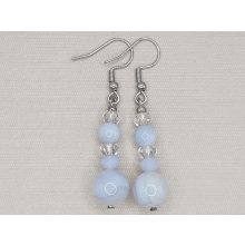 Kalcedon formadíszített fülbevaló