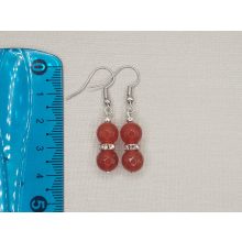 Karneol golyós fülbevaló