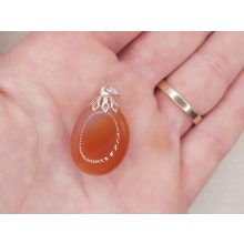 Karneol medál lapos