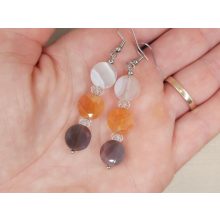 Karneol formadíszített fülbevaló