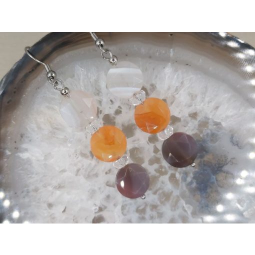 Karneol formadíszített fülbevaló