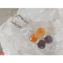 Karneol formadíszített fülbevaló