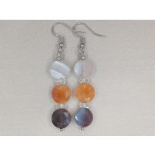 Karneol formadíszített fülbevaló