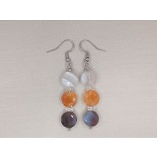 Karneol formadíszített fülbevaló