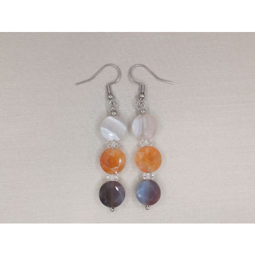 Karneol formadíszített fülbevaló