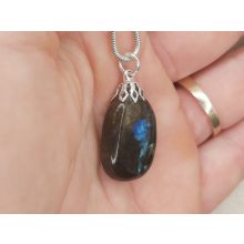 Labradorit medál lapos 