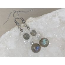 Labradorit formadíszített füli