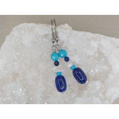 Lápisz lazurit formadíszített füli