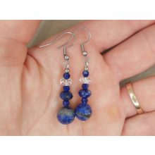 Lápisz lazurit formadíszített füli