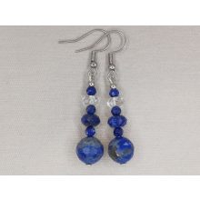 Lápisz lazurit formadíszített füli