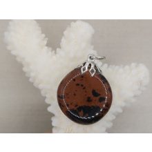 Mahagóni Obszidián medál lapos
