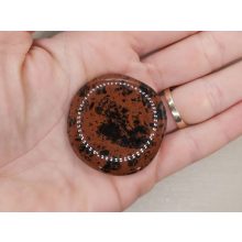 Mahagóni Obszidián marokkő lapos nagy