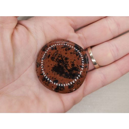 Mahagóni Obszidián marokkő lapos nagy