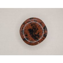 Mahagóni Obszidián marokkő lapos nagy