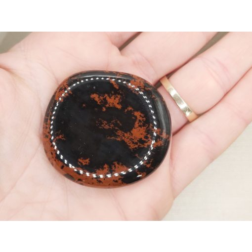 Mahagóni Obszidián marokkő lapos nagy