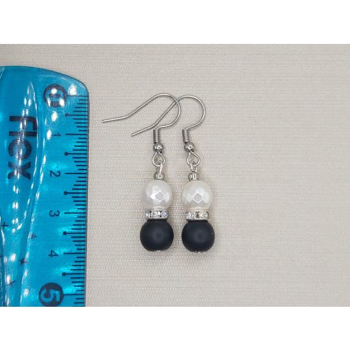 Ónix-kagyló golyós fülbevaló