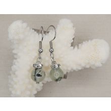 Prehnit  1 golyós fülbevaló