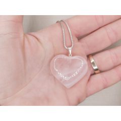 Rózsakvarc szív medál