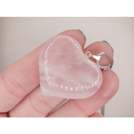 Rózsakvarc szív medál