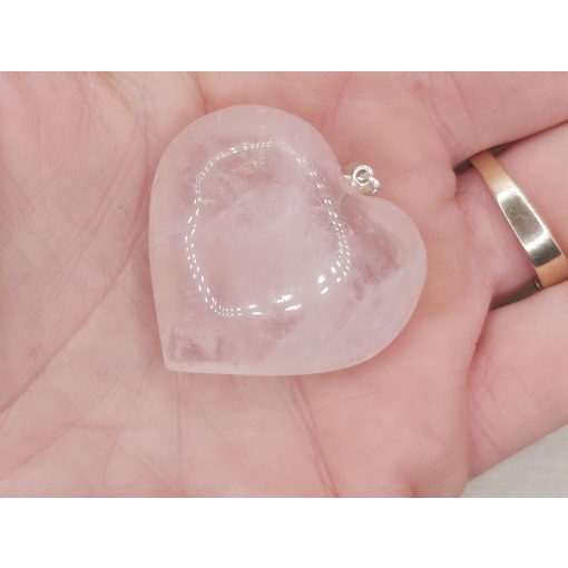 Rózsakvarc szív medál