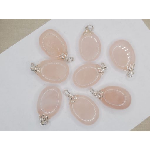 Rózsakvarc medál lapos véletlenszerűen
