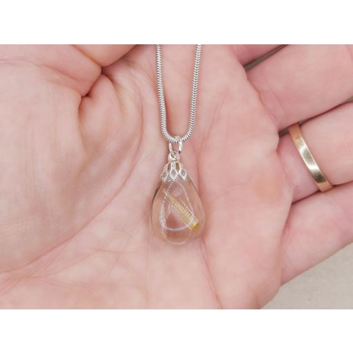 Rutilkvarc medál csepp alakú