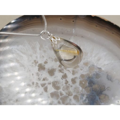 Rutilkvarc medál csepp alakú