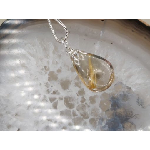 Rutilkvarc medál csepp alakú