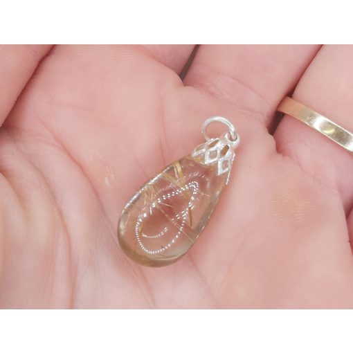 Rutilkvarc medál csepp alakú