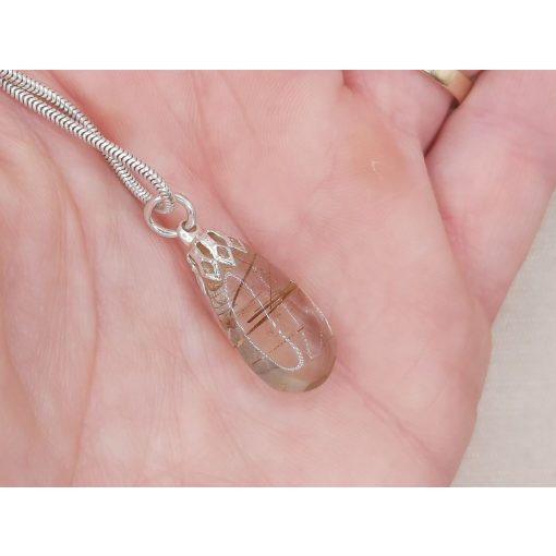 Rutilkvarc medál csepp alakú