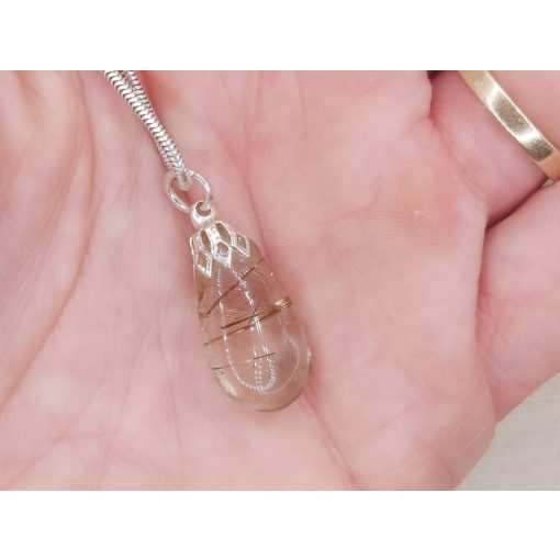 Rutilkvarc medál csepp alakú