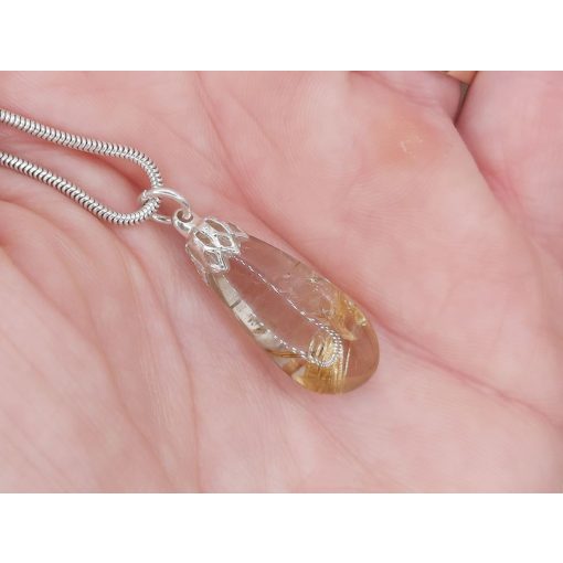 Rutilkvarc medál csepp alakú